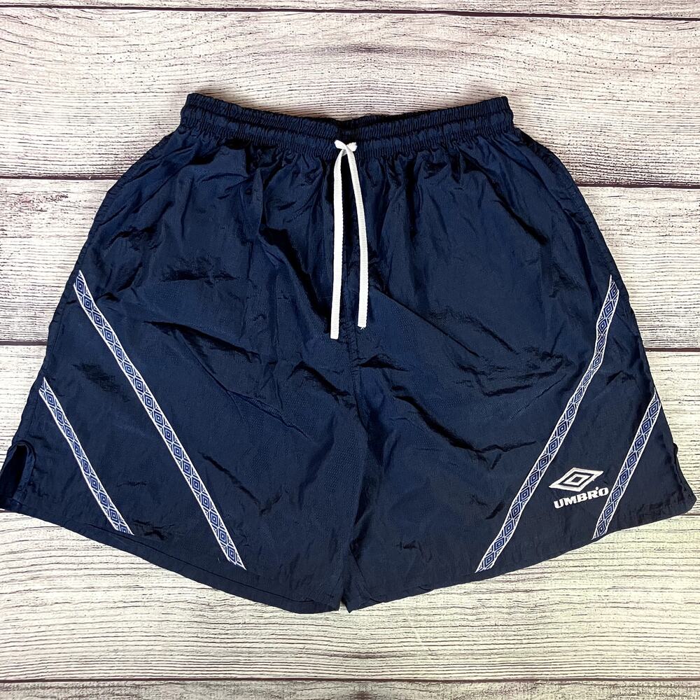 Vintage 1990s Umbro Dark Navy Blue Soccer Shorts